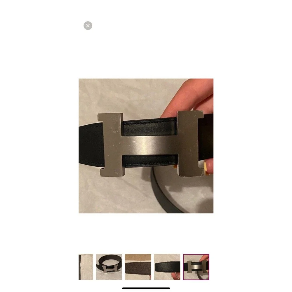 HERMES Constance belt buckle & Reversible leather strap 38 mm size 80
